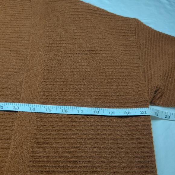 J.O.A. Just One Answer Yolanda Brown Ribbed Longline Midi Cardigan Sweater Small - Picture 11 of 13